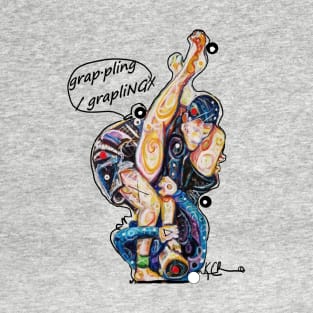 Grappling Game - Jiu Jitsu Art By Kim Dean T-Shirt